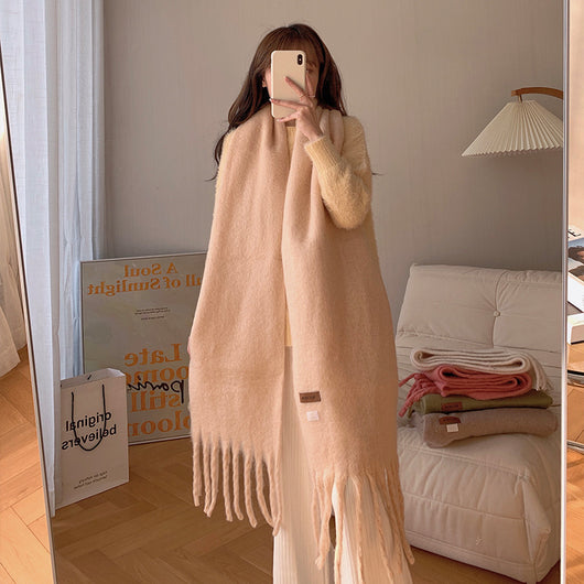 Bufanda Versátil de Color Sólido para Mujer - Abrigo Cálido y Elegante - Image 2