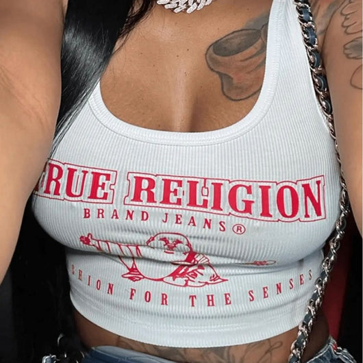 Chaleco Estampado con Cuello Abierto y Letras de Rayas Hundidas