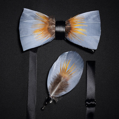 Broche Moño de Plumas para Padrino - Flor de Solapa Elegante - Image 16