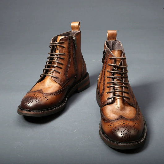 Botas de Cuero Casual para Hombre con Suela Gruesa y Estilo Moderno - Image 12