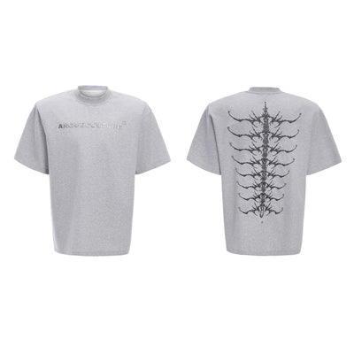 Playera Manga Corta Hombre con Diseño de Espina Dorsal y Remaches - Image 8