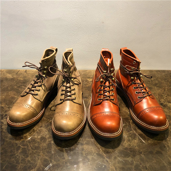 Botas de Cuero Premium para Hombre - Estilo Tendencia Versátil