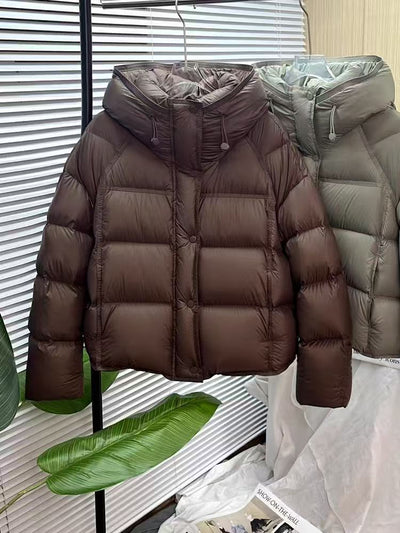 Chaqueta Acolchada Suelta con Capucha - Colores Sólidos Otoño Invierno - Image 22