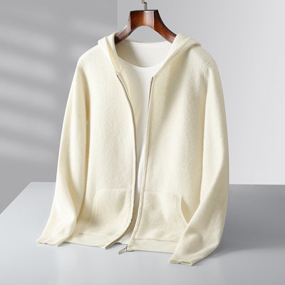 Cardigan de Lana con Cierre y Capucha para Hombre - Image 3