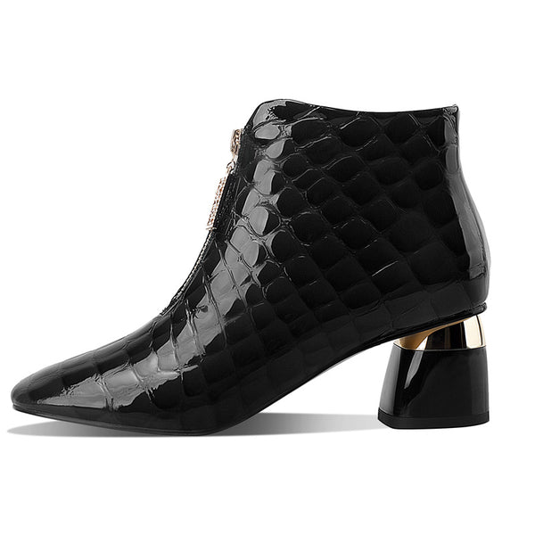 Botas Martin Cortas de Tacón Grueso Verde
