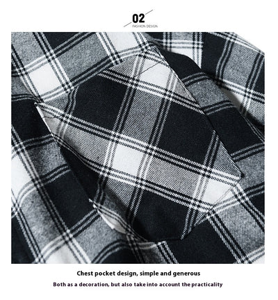 Camisa Tipo Cuadros Japonesa Manga Larga Hombre - Chaqueta de Trabajo Oversize - Image 15