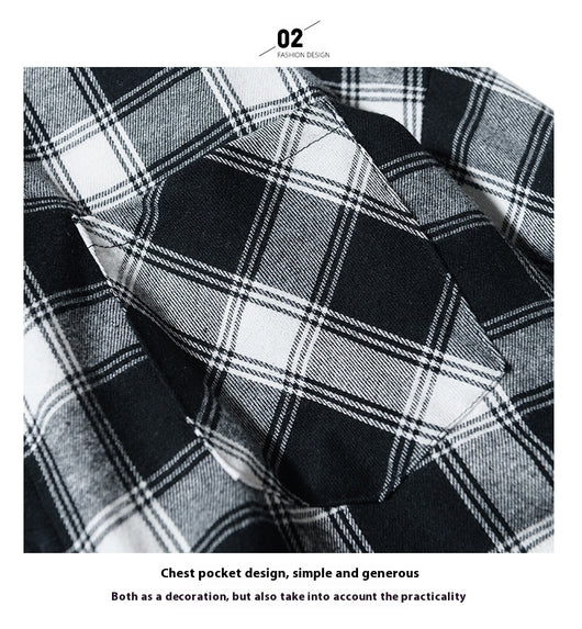 Camisa Tipo Cuadros Japonesa Manga Larga Hombre - Chaqueta de Trabajo Oversize - Image 15