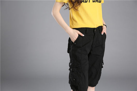 Pantalones Casuales Sueltos Capri Multicolor Talla Grande - Image 41