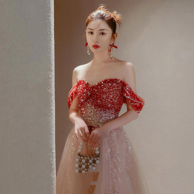 Vestido Elegante Asimétrico Tostado para Mujer - Image 12