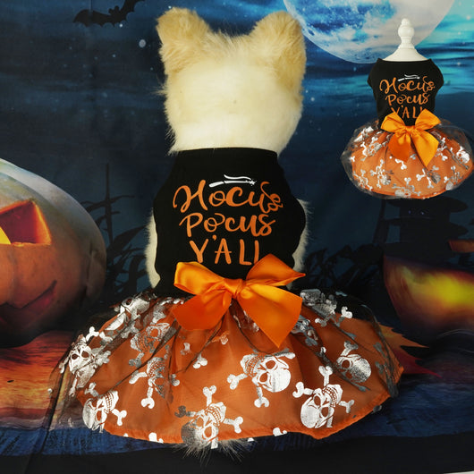 Disfraz de Halloween para Perros y Gatos - Calavera Negra con Decoración de Fiesta - Image 14