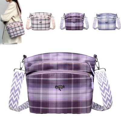 Bolsa Bandolera Escolar de Cuadros Artísticos Gran Capacidad para Mujeres - Image 9
