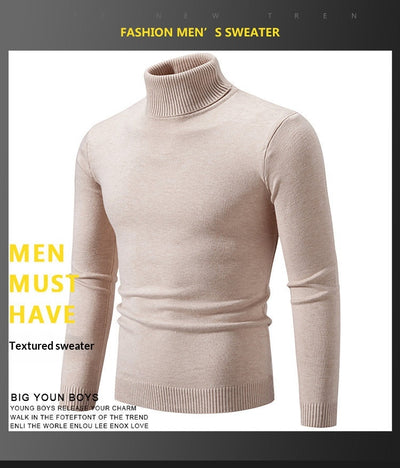 Suéter Cuello Alto Básico para Hombre - Estilo Europeo y Americano - Image 24