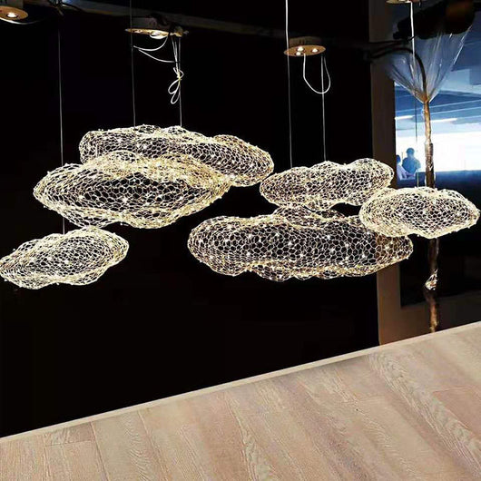 Lámpara Colgante Industrial Nube de Malla Hierro para Restaurantes - Image 2