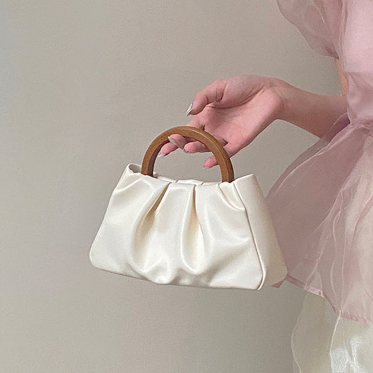 Bolso Pequeño Plegable con Asa de Madera - Diseño Nube - Image 3