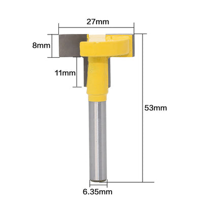 Fresa de Vástago 1/4" Recto para Ranuras T en Carpintería - Image 5