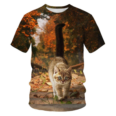 Playera Estampada Digital con Gato Adorable para Hombre - Image 7