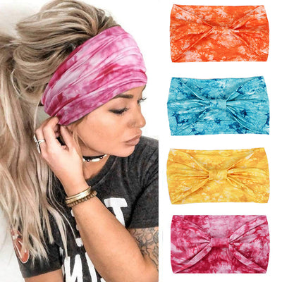 Banda Deportiva Ancha Tie-Dye Absorbente de Sudor para Mujeres