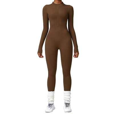 Jumpsuit Deportivo de Yoga Manga Larga con Cierre y Control Abdominal - Image 2