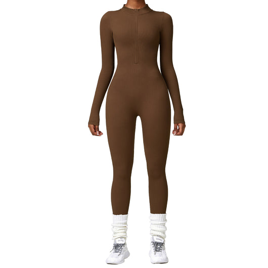Jumpsuit Deportivo de Yoga Manga Larga con Cierre y Control Abdominal - Image 2