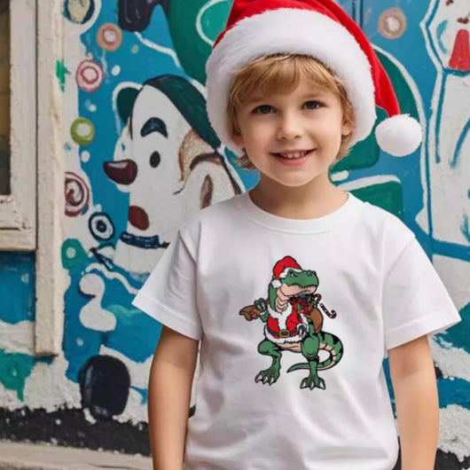 Playera Navideña Dinosaurio para Padres e Hijos