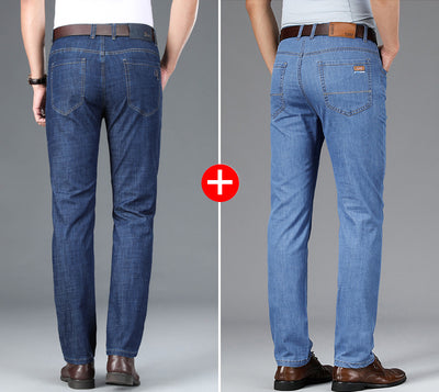 Pantalones Vaqueros Hombre Verano Ice Silk Ultradelgados Rectos Elásticos - Image 4
