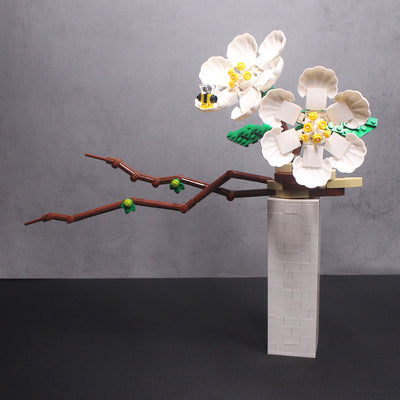 Modelo de Construcción Infantil de Flores Creativas - Decoración Orquídea Phalaenopsis - Image 8