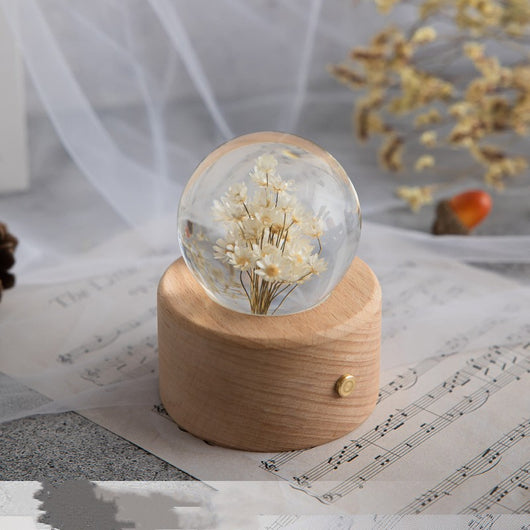 Caja de Música con Flores Preservadas y Bola de Cristal - Image 10