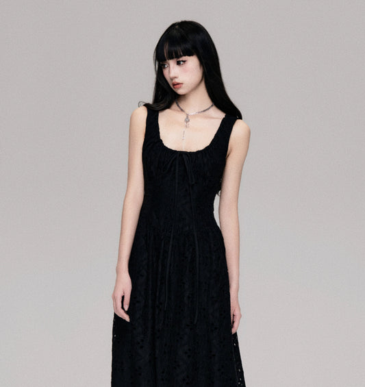 Vestido Tencel Algodón con Bordado Francés para Mujer