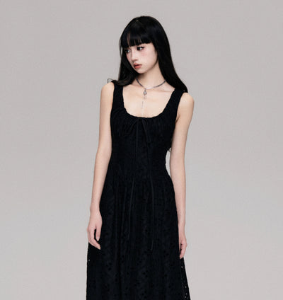 Vestido Tencel Algodón con Bordado Francés para Mujer