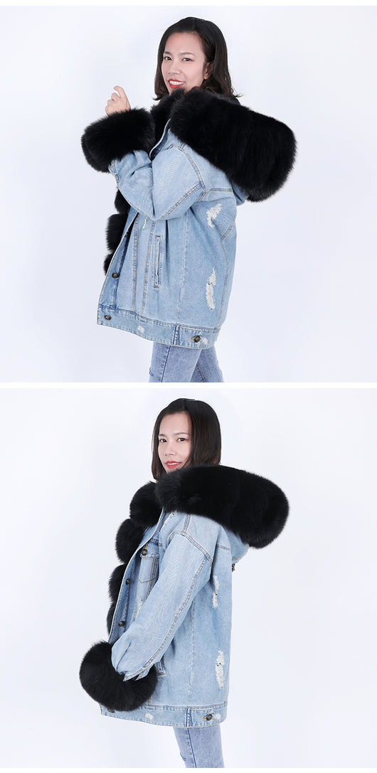 Chaqueta Denim con Forro Desmontable de Conejo - Image 15
