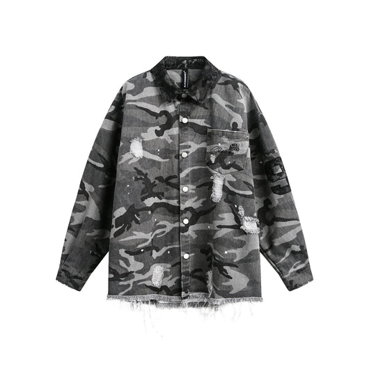 Camisa de Manga Larga Estilo Retro Americano con Diseño Camuflado Desgastado - Image 15