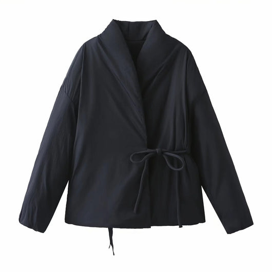 Abrigo Kimono Cruzado Diseño Exclusivo con Cordones y Encaje en Algodón - Image 5