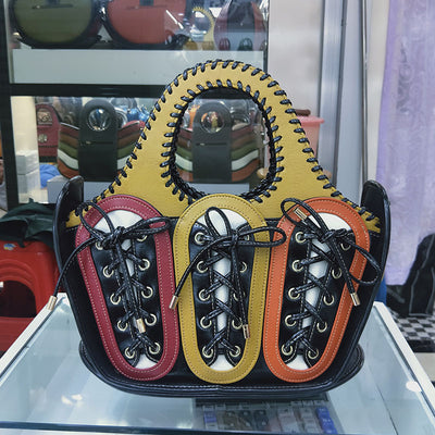 Bolso Bandolera Tejido con Detalles en Contraste para Mujer - Image 2