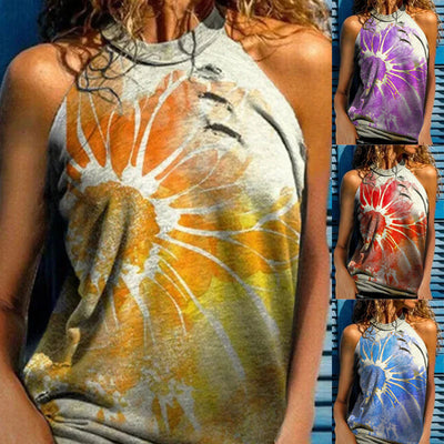 Blusa Suelta Estampada con Halter - Comodidad y Estilo para el Verano - Image 11