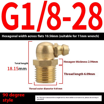 Niple de Engrase de Cobre Puro con Cabezal Tipo Taza 45° y Boquilla 90° - Image 23