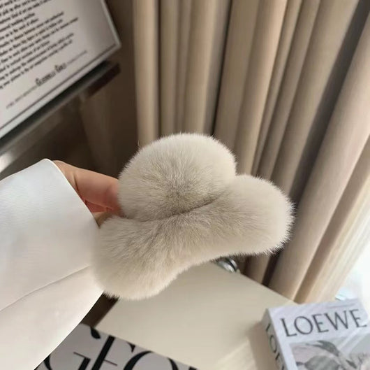Broche de Cabello de Piel de Conejo Rex Estampado Leopardo - Colección Otoño Invierno - Image 11