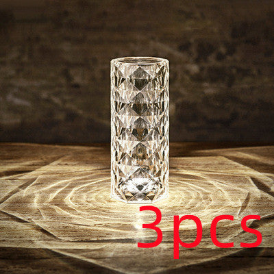 Lámpara Proyectora LED Rosa con Cristal Diamante - Luz Nocturna Táctil USB - Image 11