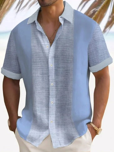 Camisa de Rayas para Hombre - Manga Corta Estilo Playa - Image 8