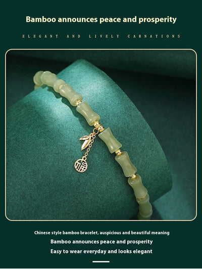 Pulsera de Jade Hetian Estilo Chino con Bambú y Protección - Para Mujer - Image 9