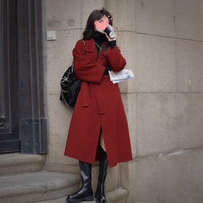 Abrigo Socialite de Moda Otoño-Invierno Largo hasta la Rodilla - Image 7