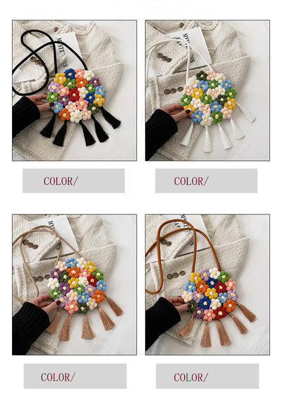 Bolsa Redonda Étnica Esponjosa para Mujer - Diseño Floral 2025 - Image 15