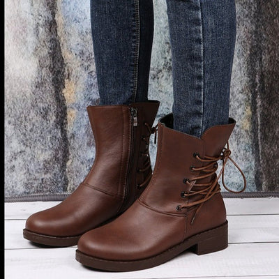 Botas Retro Mujer con Tacón Grueso y Detalles de Remaches - Image 5