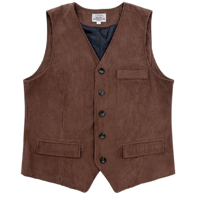 Chaleco de Pana para Hombre con Bolsillos de Patchwork y Chaqueta Exterior - Image 15