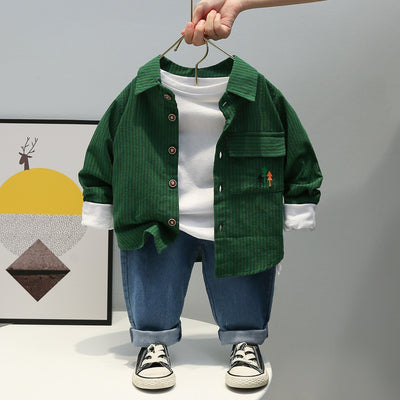 Conjunto Infantil de Camisa Rayada Manga Larga - Image 6