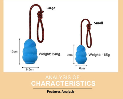 Three pet toys with red and black braided ropes and textured rubber chew ends in blue, green, and red. - Image 7