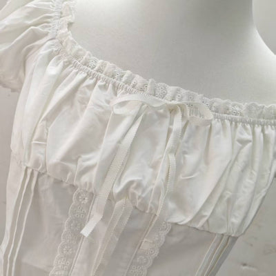 Blusa Corta de Encaje con Cuello Cuadrado y Lazada - Image 16