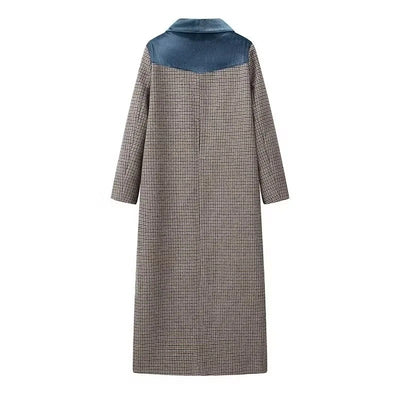 Abrigo de Lana a Cuadros Combinado para Mujer - Image 13