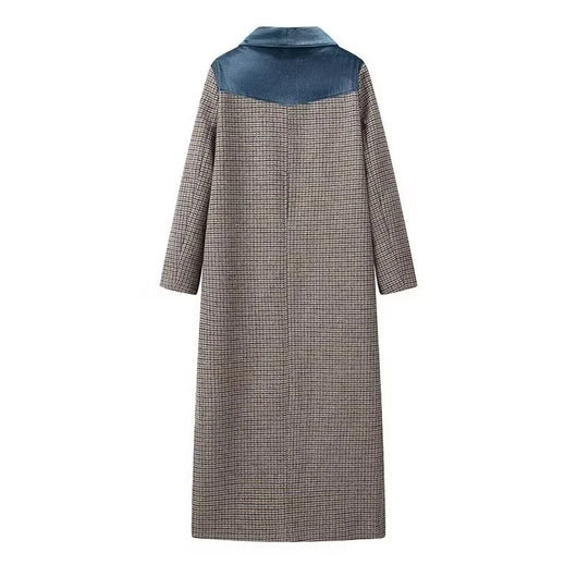 Abrigo de Lana a Cuadros Combinado para Mujer - Image 13