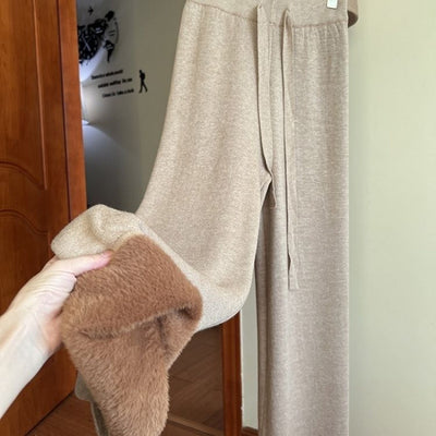 Pantalones Anchos de Punto Minimalista para Mujer - Image 5