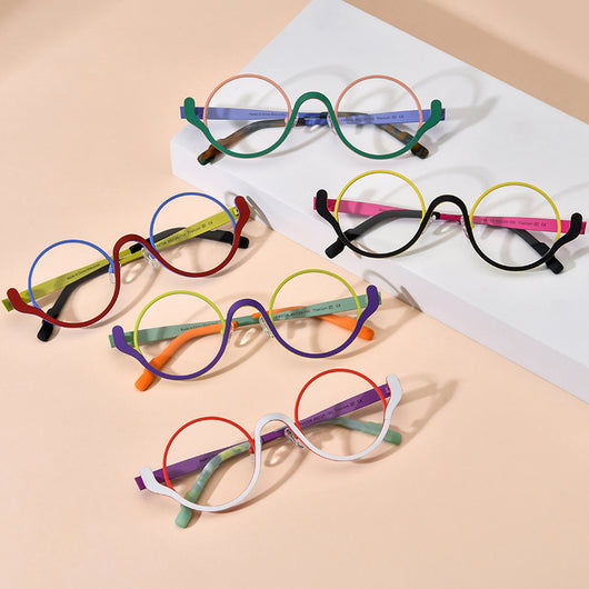 Lentes Redondos de Titanio Ultraligero en Colores Vibrantes